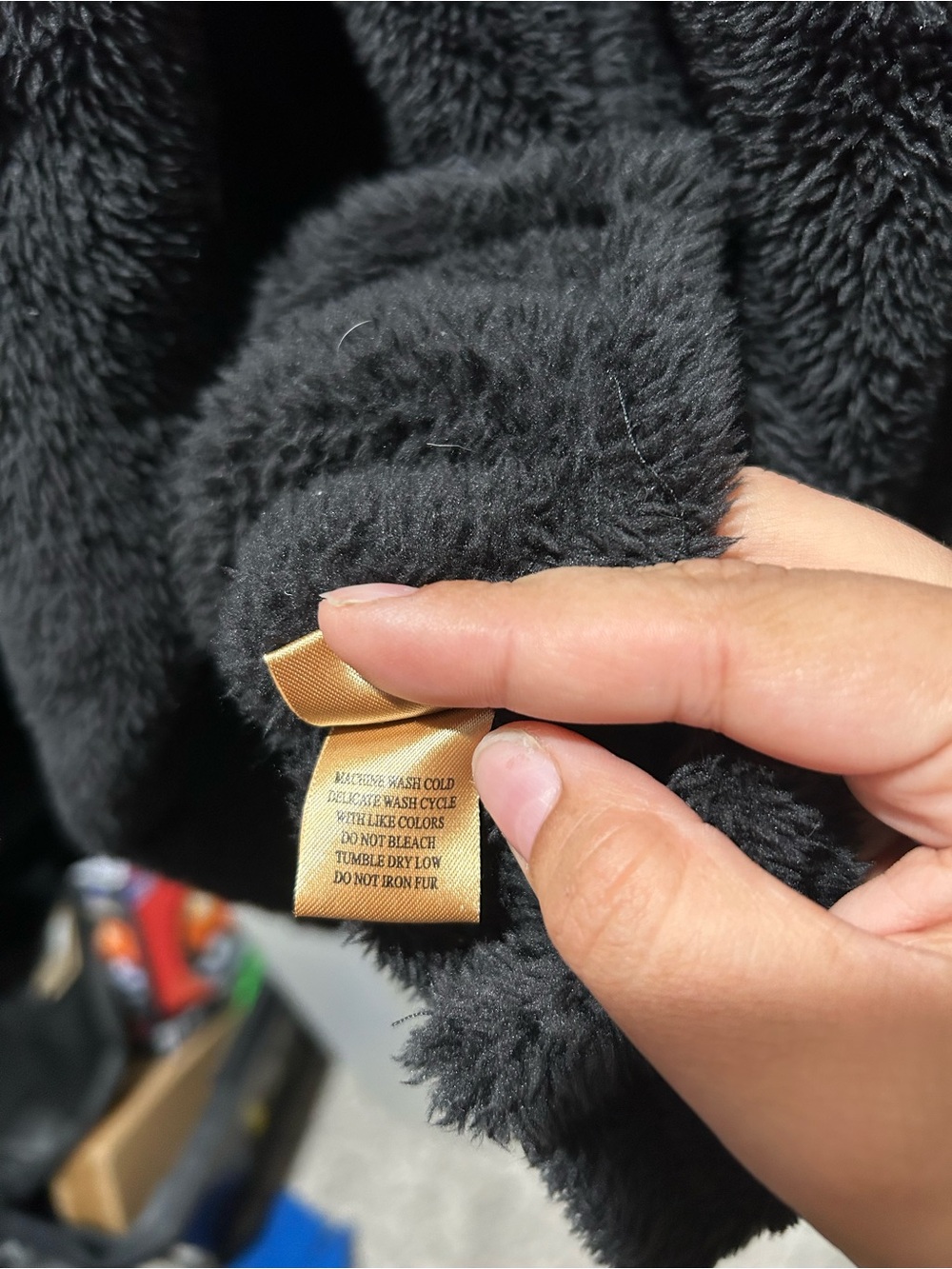 True Grit Unisex Black Plush Fuzzy 1/4 Zip Turtleneck Pullover Jacket Size Large - Picture 6 of 7